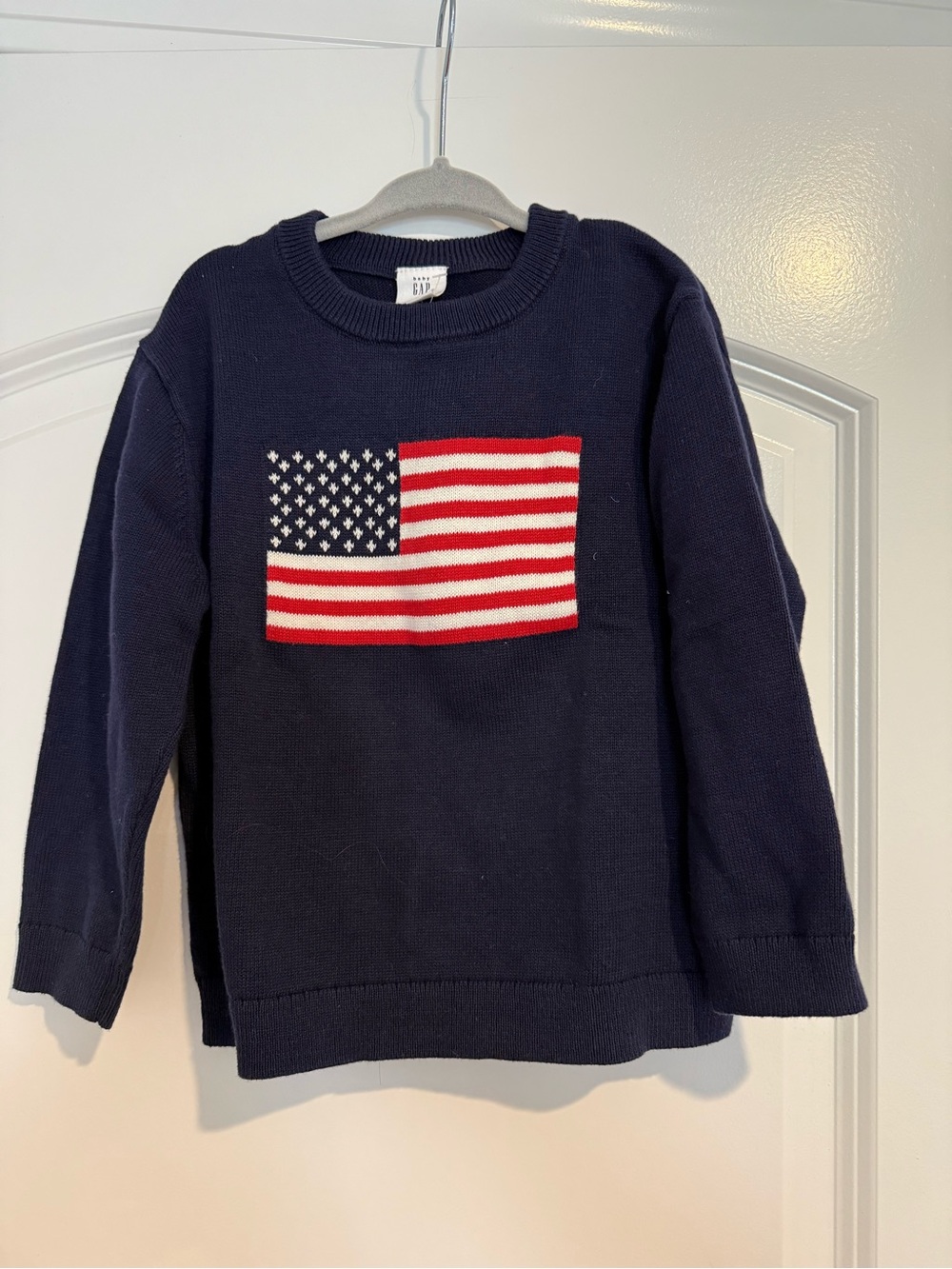 GAP Navy Cotton Sweater with American Flag